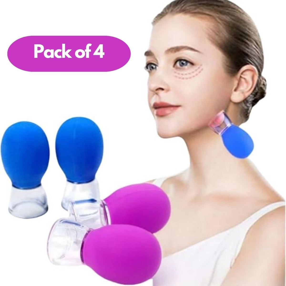 Vacuum Pressure Massage Cup Pack of 4